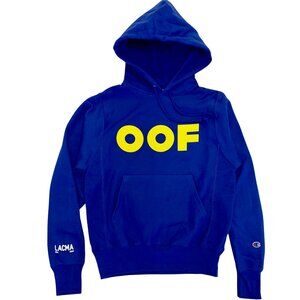 NWT Ed Ruscha x Champion x LACMA cobalt blue “OOF” hoodie, unisex XL